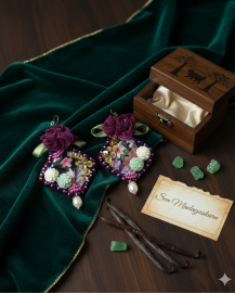 Šité dizajnové náušnice "Sen Madagaskaru"